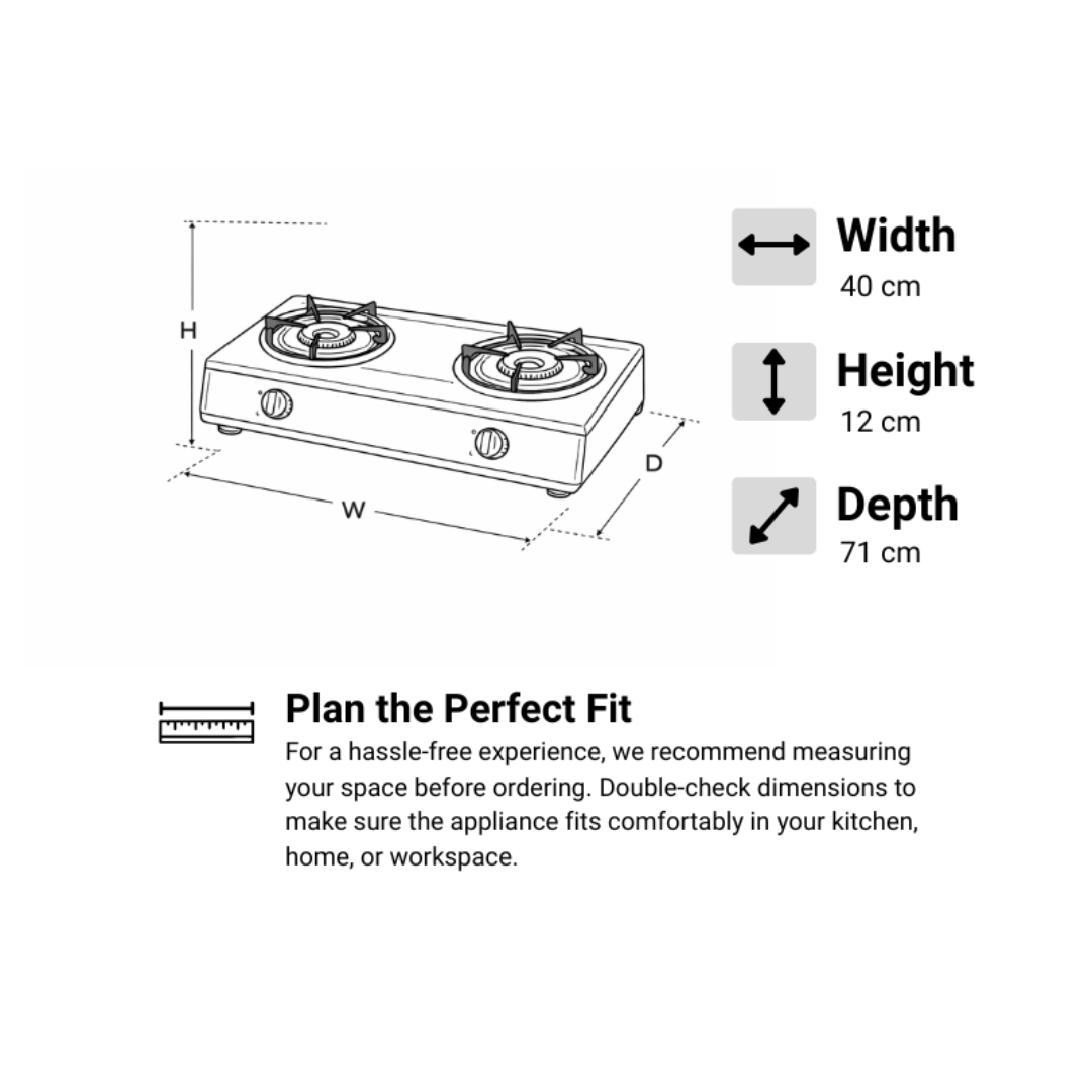 CGS-712G-B Double Burner Gas Stove