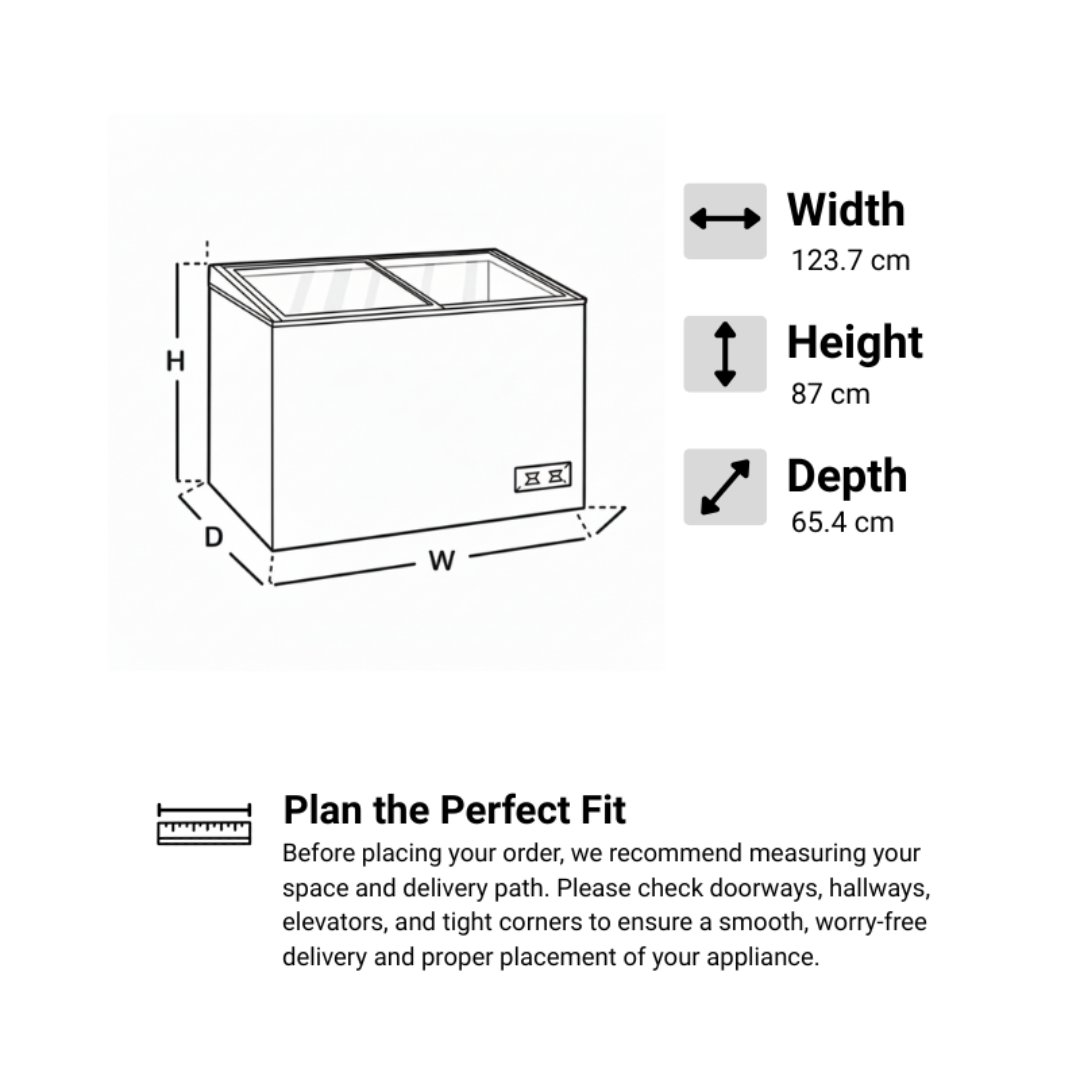 CRF-140FD-GT Chest Freezer & Chiller Duo Glass Top