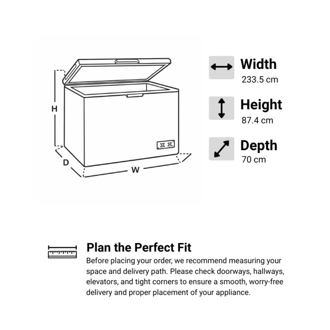 CRF-250FD Chest Freezer Solid Top